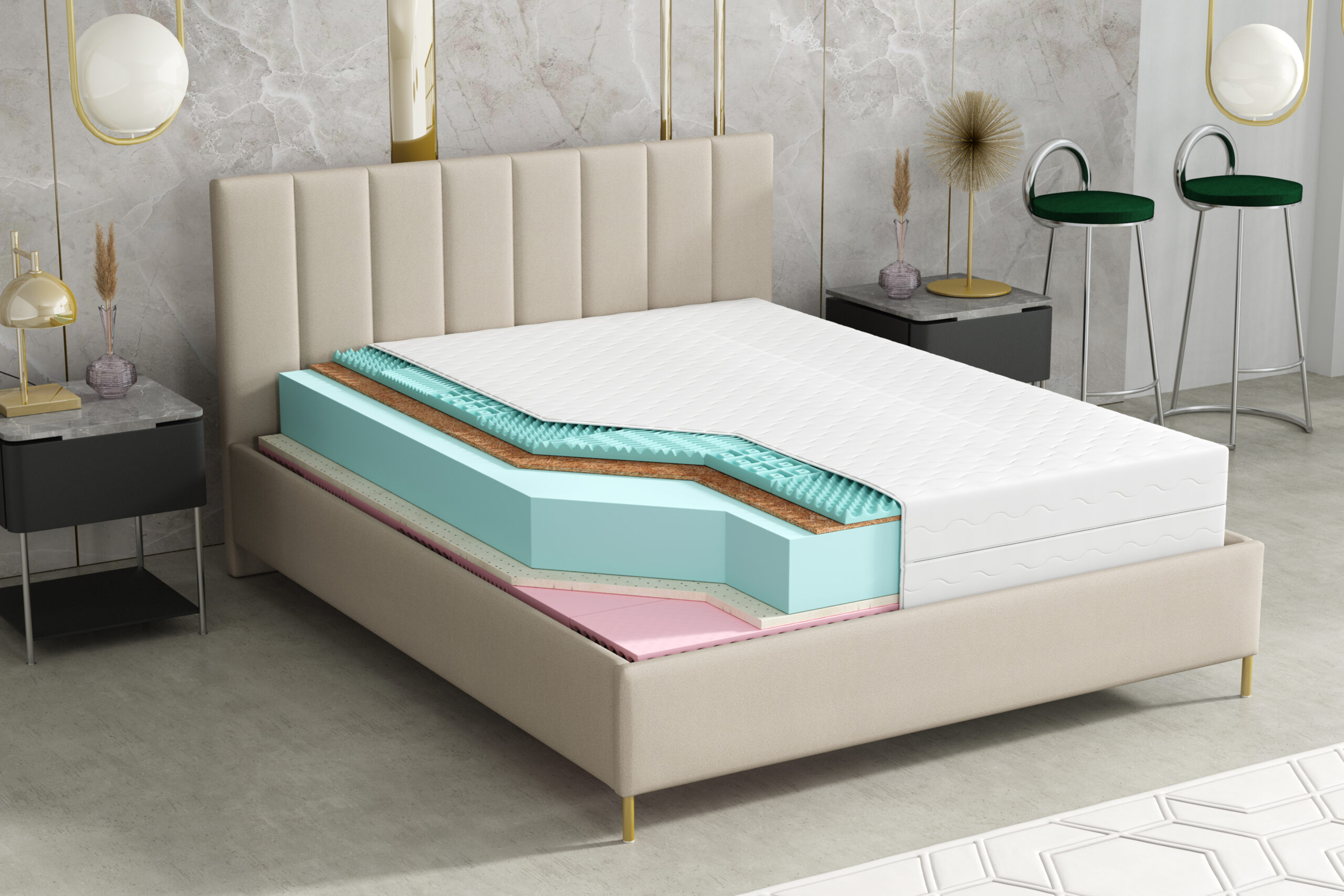 Dwuosobowy materac Piankowy 180x200 Laro Plus - obrazek 2