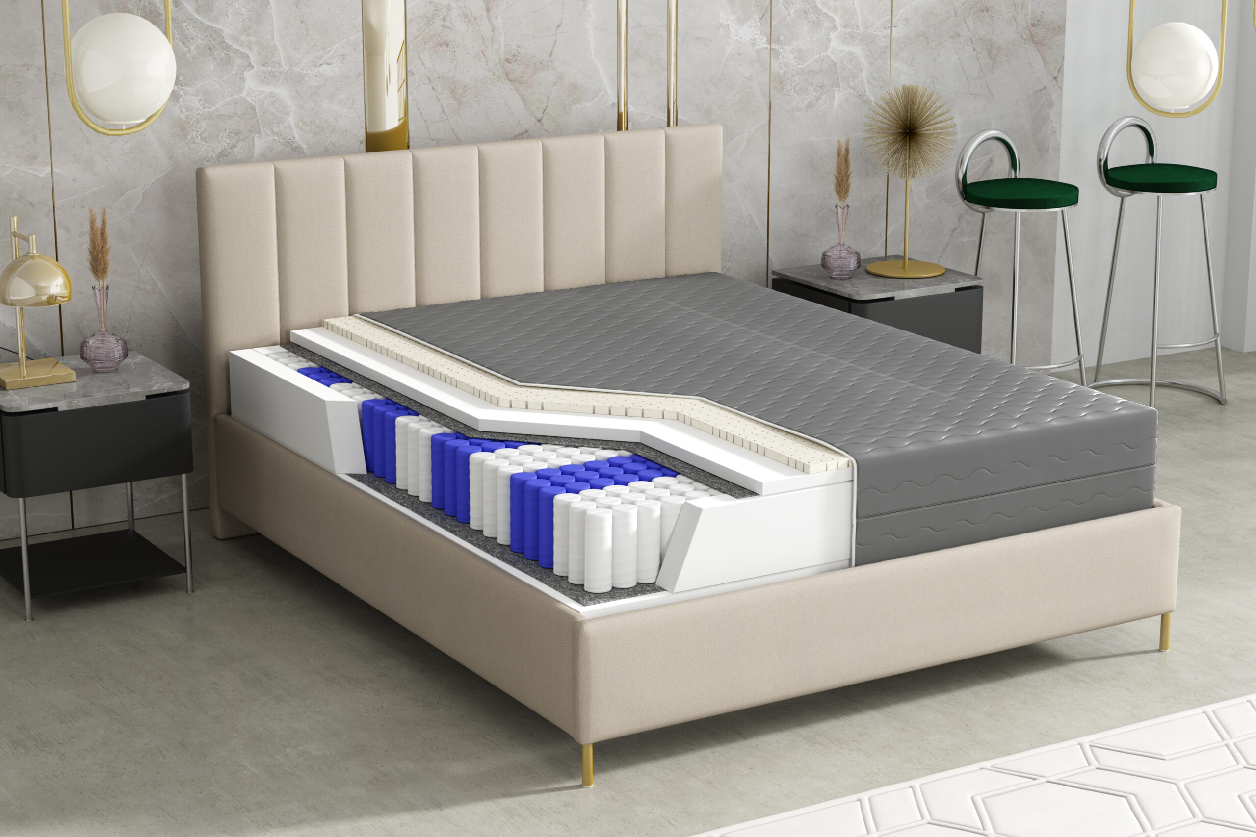 Materac sprężynowy 120x200 KDS Melody Black – komfort i higiena - obrazek 2